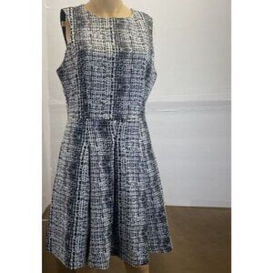 Eva Longoria Women’s Black And White Dress Size 10 Sleeveless Zipp Lined,Pockets